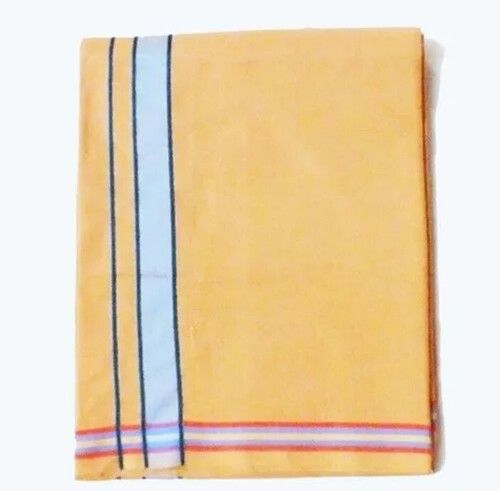 Yellow Color Plain Pattern Mens Cotton Dhoti For Groom Wear