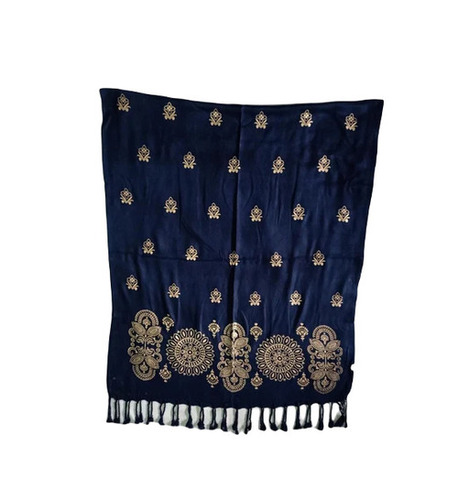 Blue Rayon Stoles - 120 GSM, Extremely Warm, Rectangular Shape | Lightweight, Skin-Friendly, Fade & Wrinkle Resistant, Machine Washable