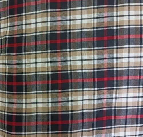 Multi Color Casmilon Check Fabric For Garments Making