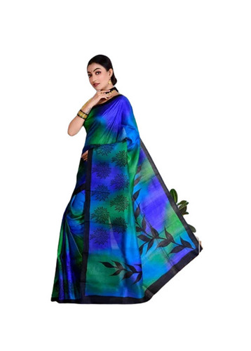 Casual Wear Light Weighted Shrink Resistant Printed Chanderi Silk Sarees With Blouse Piece