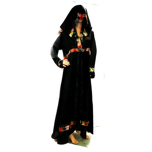 Designer Abayas - 57 Inch Regular Fit, Black Plain Traditional Dress | Anti Wrinkle, Breathable, Quick Dry, Washable, No Pockets, Suitable for Daily Wear