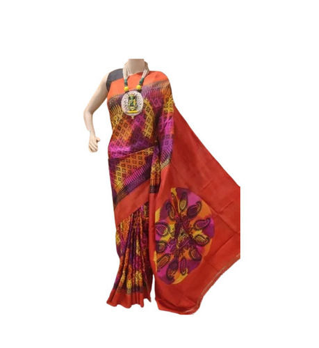 Red Printed Silk Sarees