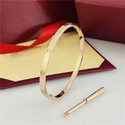 4MM ThinTitanium Steel Designer Women Men Love Bracelet