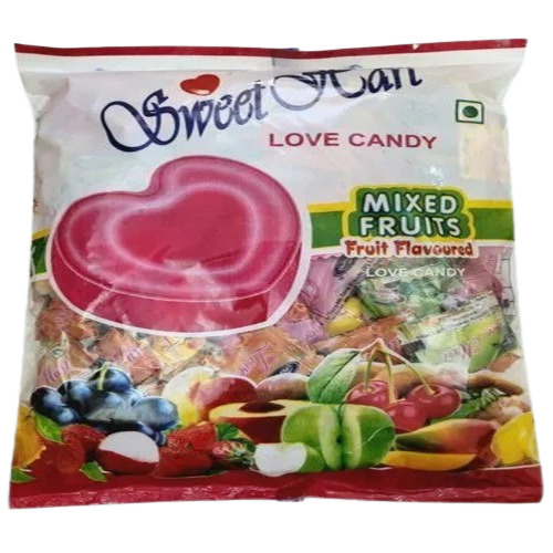 Mixed Fruits Love Candies - Hard Candy Heart Shape Red Color 100 Pieces 9 Months Shelf Life | Mixed Fruit Flavor Solid Form