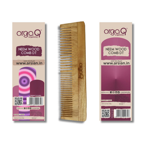 Neem Wood Comb - Lightweight, Solid Construction | Nurtures Hair and Scalp Health, Available in Various Colors