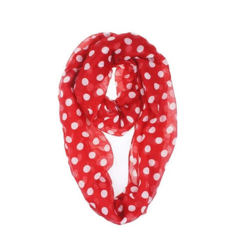 Red Polka Dot Chiffon Scarves