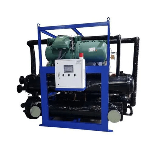 Water Cooled Screw Chiller - 30 Ton Refrigerating Capacity, Copper Cooling Coil, 12 Months Warranty, SS 304 Pump, 70 dB Noise Control, Energy Efficient Technology, Designed for Food and Chemical Industries