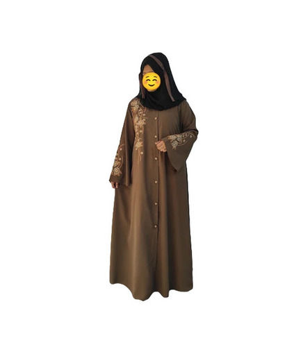 Brown Embroidered Ladies Abaya