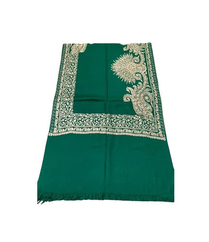 Rectangular Skin-Friendly Breathable Embroidered Kashmiri Silk Ladies Stoles for Winter