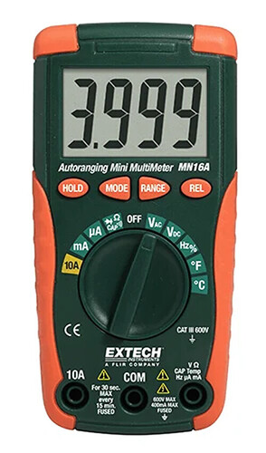 Handheld Digital Multimeter Autoranging-Mn16A - Color: Black