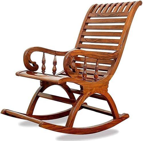 carved Polished Teak Wood living room chair