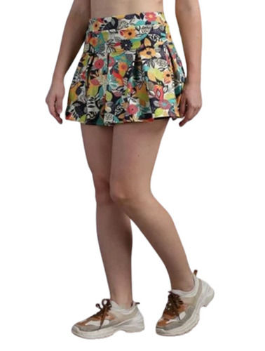 Multi Color Polyester Floral Print Skorts Short Mini Skirt