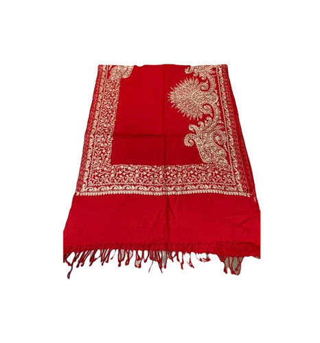 Red Kashmiri Stoles - Extremely Warm, Rectangular Shape | Lightweight, Skin-friendly, Breathable, Machine Washable