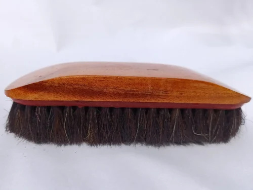 Shoe Polish Brush - Wooden and Plastic, Rectangular Shape, Brown Color | Optimum for Leather Shoe Care, Comfortable Technique
