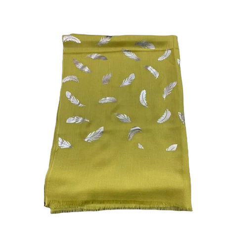 Yellow Pashmina Foil Print Stole