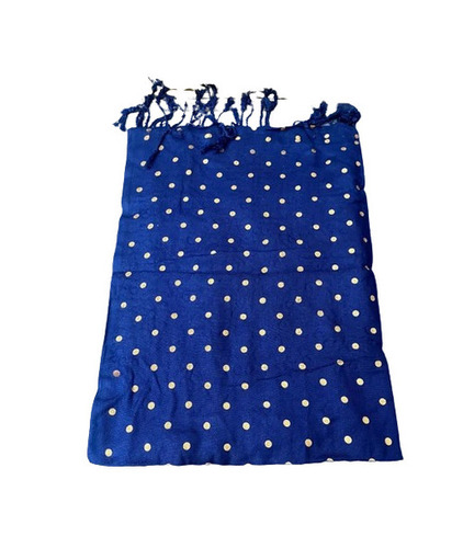 Blue Dotted Printed Stoles - Cotton Blend, 72x28 Inch, Blue | Extremely Warm, Lightweight, Skin-Friendly, Breathable, Machine Washable
