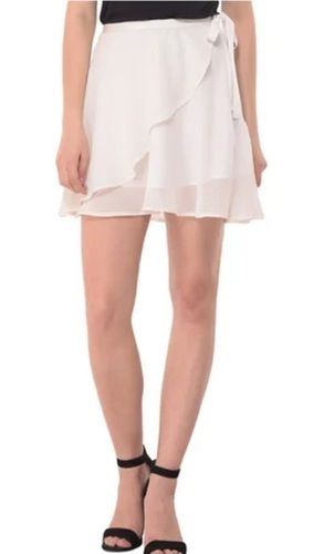 White Georgette Wrap Skirt