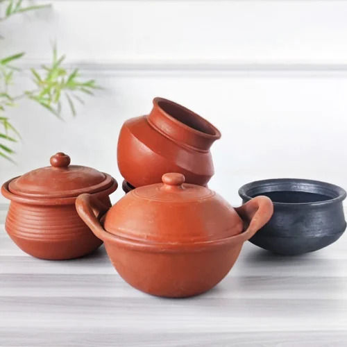 Brown Color Round Shape Good Quality Plain Clay Bowl