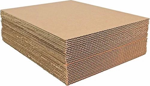 Corrugated Cardboard Sheets - Biodegradable, Moisture Resistant, Lightweight | Eco-Friendly, Recyclable, Disposable, Brown Rectangular Standard Size