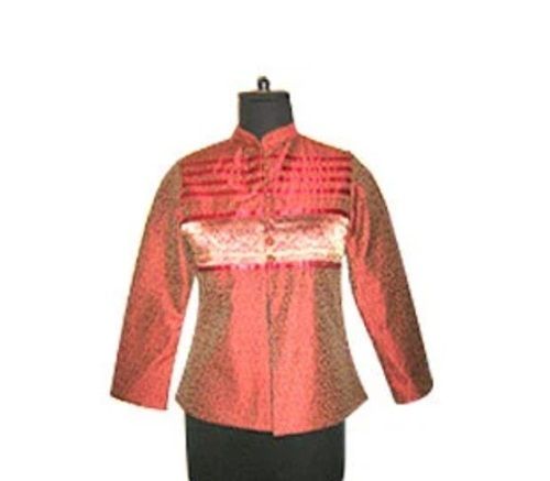 Multi Color Plain Pattern Full Sleeves Ladies Jacquard Jacket For Party Wear