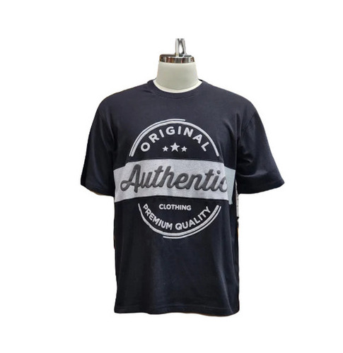Men's Regular Fit Black Printed T-Shirt - Short Sleeves O-Neck Collar | Breathable Skin-Friendly Lightweight Fade Resistant