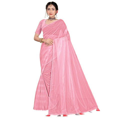 Plain Net Saree