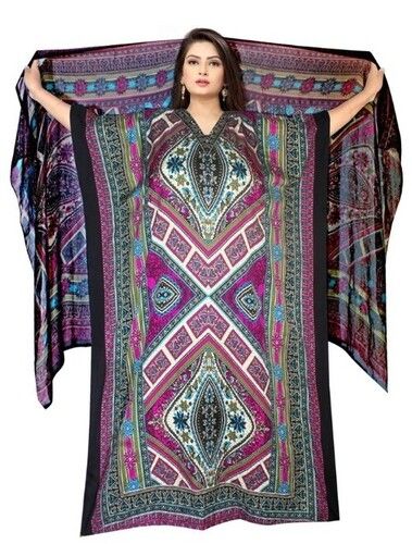 Poly Printed Kaftan With Dupatta