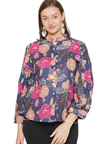 Ladies 3/4th Sleeeves Printed Casual Wear Ladies Tops