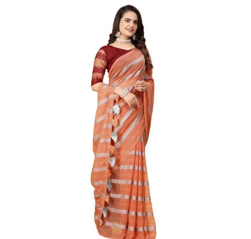 Multi Color Pure Kota Doria Saree For Party Wear