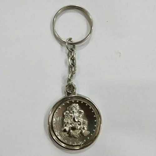 God Look Silver Silver Round Metal Keyring