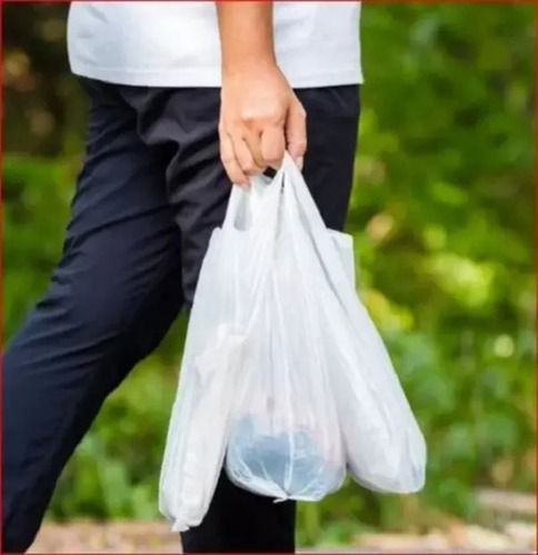 White Eco Friendly Compostable Carry Bag