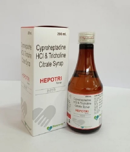 साइप्रोहेप्टाडीन HCl और ट्राईकोलाइन साइट्रेट सिरप