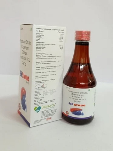 Potassium Citrate Magnesium And Pyridoxine HCL Syrup - Liquid Formulation for Prescribed Medical Use Recommended Storage in Cool and Dry Place