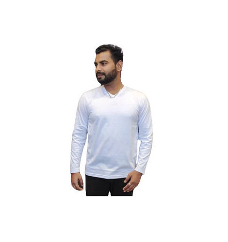 Casual Wear Readymade Regular Fit Full Sleeve V-Neck Plain Cotton Mens T Shirts