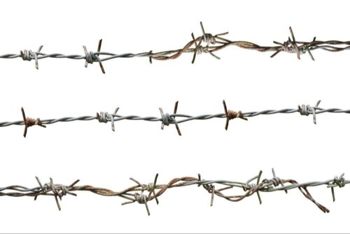 Barbed Wire - Iron, Silver Color | Durable, Very Good Quality, Easily Assembled for Industrial Security