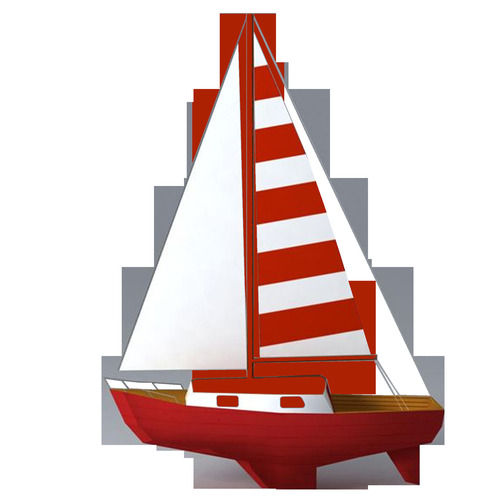 Cute Red And White Sail Boat Model