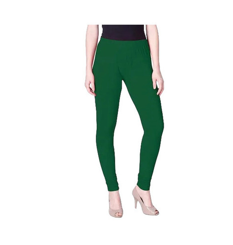 Cotton Leggings - 4-Way Stretch Ankle-Length | Slim Fit Washable Breathable Quick Dry Mid Waist Available in Green