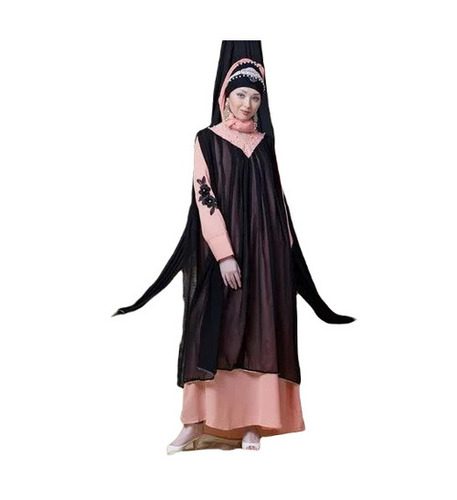 Daily Wear Regular Fit Full Sleeves Plain Polyester Traditional Religious Abaya for Muslim Ladies