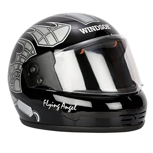 Acrylic Visor Full Face Six Jaali Deluxe Helmet - PPCP Material, Free Size, Black Color | Riding Helmet, ISI Approved, Hi-gloss Finish, Weight 1 kg