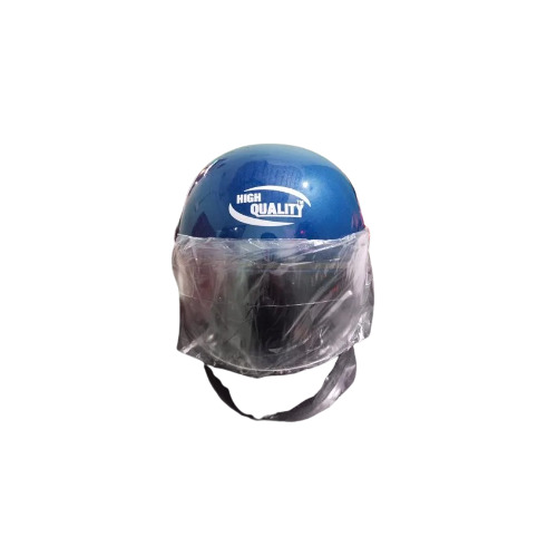 Blue Plain Half Face Track Medium Bike Helmet - Plastic XL Size Blue Color | Adjustable Buckle Closure Lightweight 850 Grams Ideal for Motorcycle Riding
