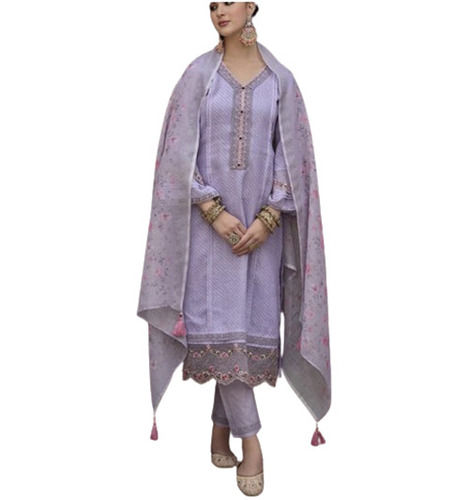 Casual Wear Blue Embroidered Viscose Rayon Blend kurta Pant Dupatta Set