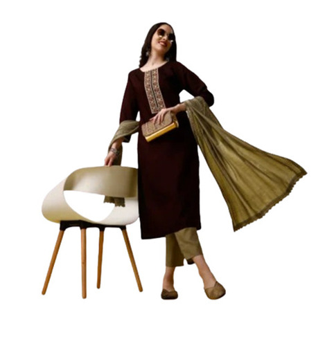 Ladies Rayon Blend Kurta Pant Dupatta Set