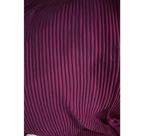 Multi Color Striped Georgette Pleated Fabrics - Twill Weave, 44-45 Inch Width | Multicolor Pattern, Ideal for Stylish Suits