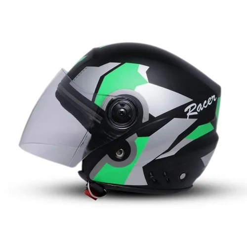 Super Track Open Face Helmet - Plastic, XL Size, Matte Black | Half Face Helmet for Youth, ISI Approved for Bike Riding