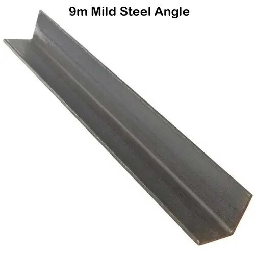 9m Mild Steel Angle - 9 Meter Length, 10 mm Thickness, Finished Polished, Metallic Color, Equal Type | Cold Rolled Technique