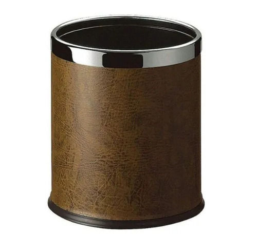 Brown And Black Open Top Round Room Dustbin
