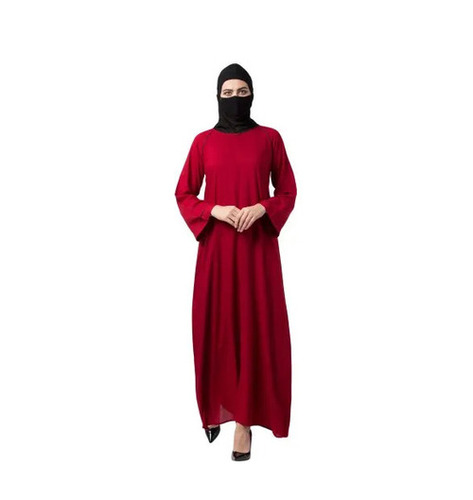 Casual Wear Regular Fit Full Sleeves Plain Rayon Traditional Religious Abaya for Muslim Ladies