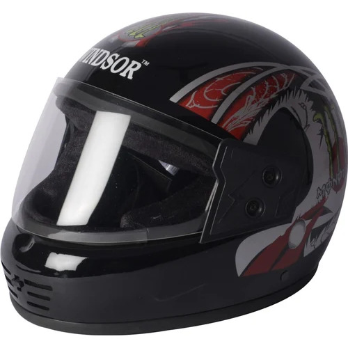 Windsor Full Face ISI Helmet Graphics Set - Plastic, Sizes S/M/L/XL, Glossy & Matt Finish, Clear Acrylic Visor, Unisex Design, For Riding