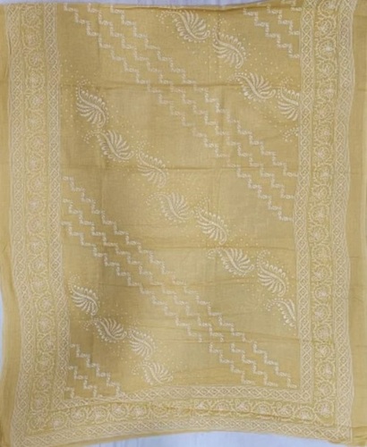 Yellow Color150-200 Gsm Cotton Printed Dupatta For Daily