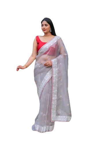 Gray Organza Sarees